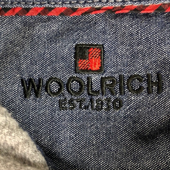 Woolrich gray flannel button down shirt chest pockets - Picture 8 of 9